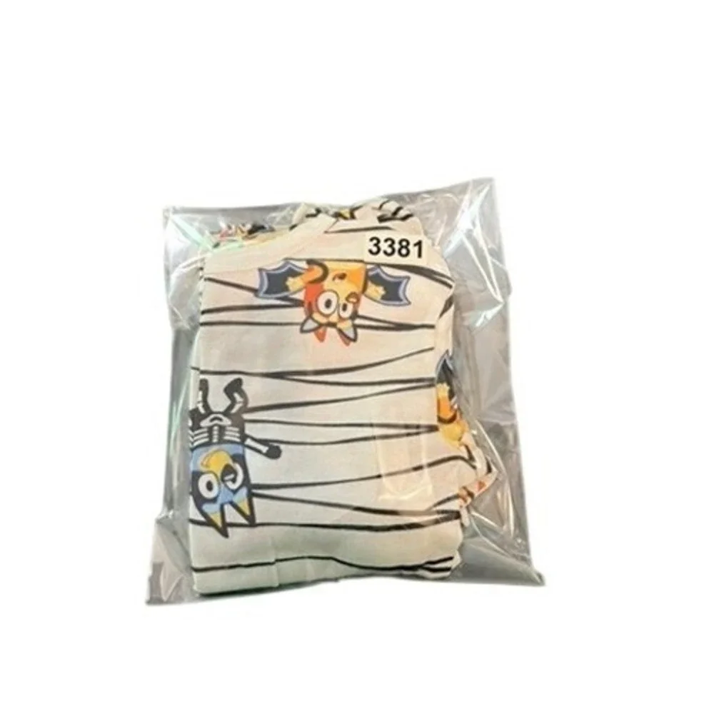 Bluey‎ Halloween Pajamas Set Kids Size 10 Cotton Bat Skeleton Bingo White Stripe